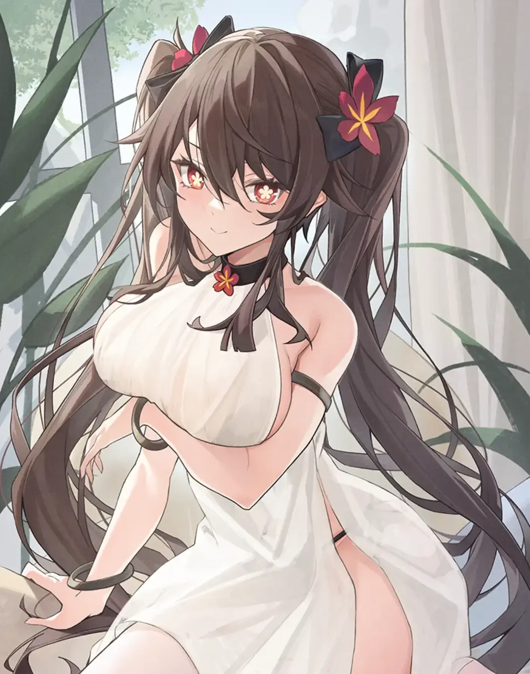 胡桃失去尊严的漫画图片没有东西挡住-原神胡桃红绳图片啥梗