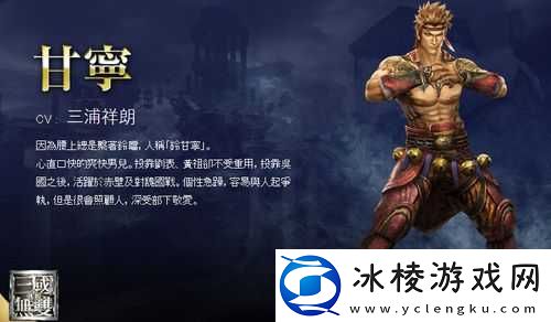 无双大蛇3甘宁深度解析：武将甘宁背景资料全揭秘