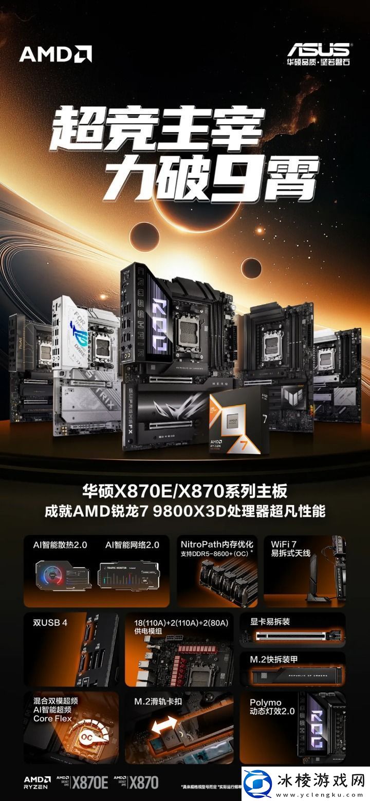 9800X3D+华硕X870主板双A合璧新王组合