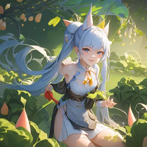 原神甘雨拔萝卜图片高清