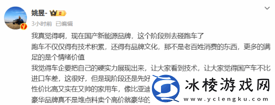 博主建议国产新能源暂时别碰跑车