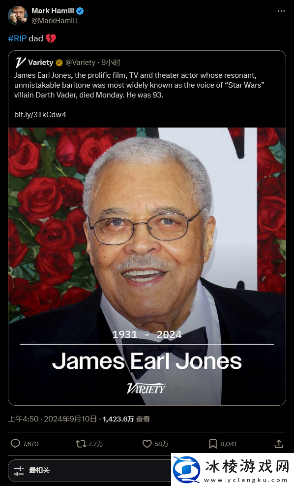 星球大战达斯·维达狮子王木法沙配音演员去世