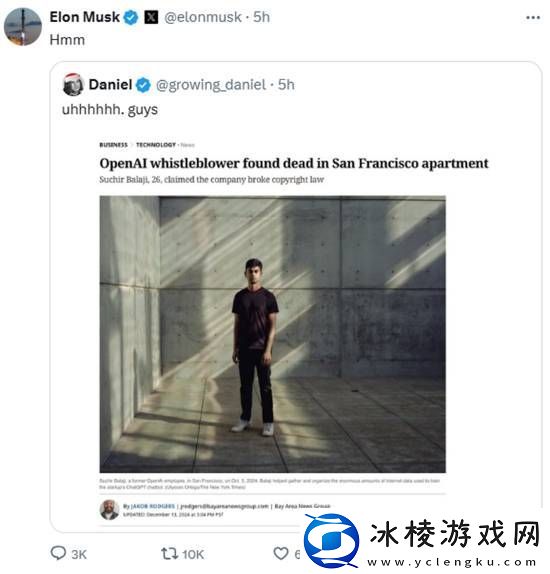 OpenAI吹哨人在公寓被证实死亡！年仅26岁