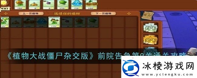 植物大战僵尸杂交版前院告急第9关怎么通关-通关攻略