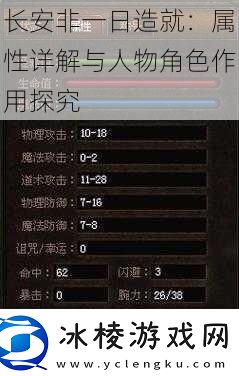 长安非一日造就：属性详解与人物角色作用探究