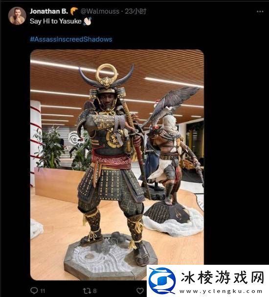 刺客信条：影黑哥弥助雕像曝光-眼神冷酷霸气十足