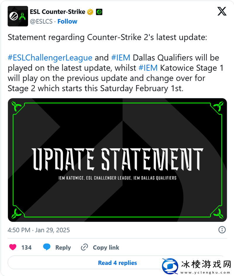 IEM卡托维兹站正赛阶段将使用游戏新版本