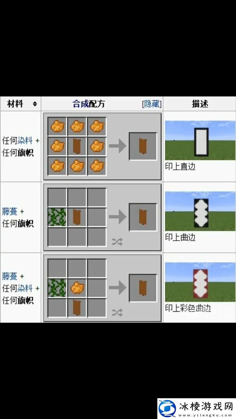 我的世界旗帜我的世界好看的旗帜图案合成表