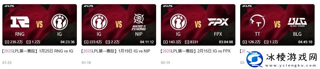 这就是流量大队！LPL第一阶段仅四场录像播放超百万iG三场全包