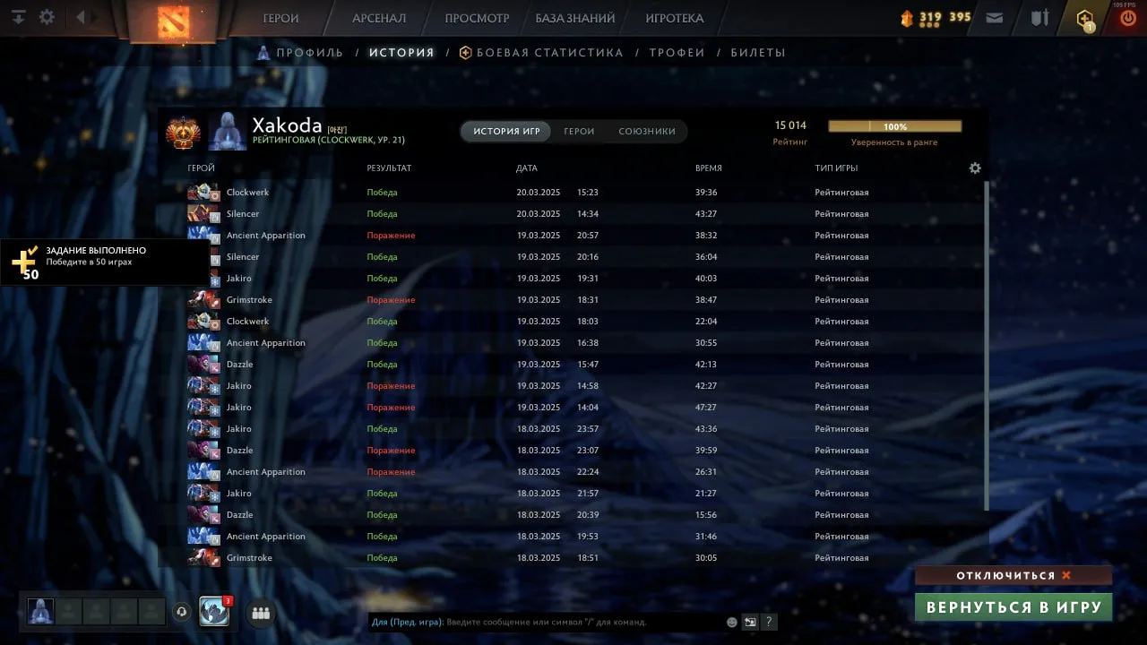 Xakoda在Dota2中天梯积分达到了15000