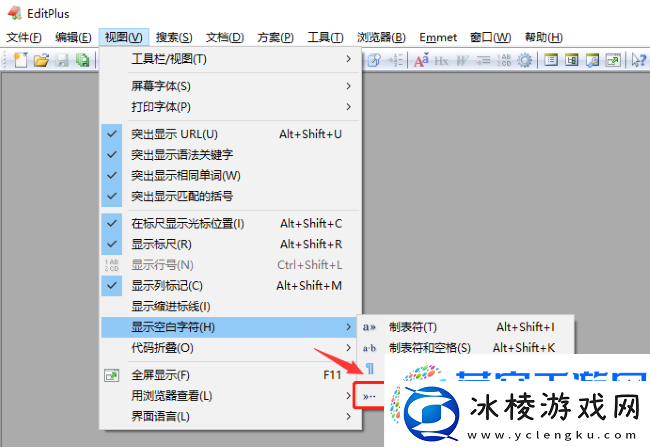 Editplus怎么显示空白字符